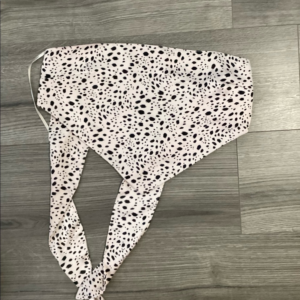 Cheetah print satin tie tube top